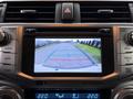 Dashboard display of a 2018 Toyota 4Runner showing a rearview camera view with parking guidelines on a reversed image