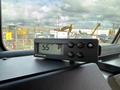 A Thermo King digital temperature control unit displaying 55 degrees on a dashboard inside a 2017 Freightliner MT45