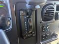 Close-up of the gear shift lever in a 2017 Freightliner M2 106 displaying positions P R N D 3 2 L on a black panel