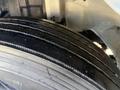 Close-up of a 2015 Hino 358 tire showing tread pattern and wear on the rubber surface
