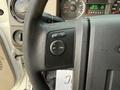 Close-up of the steering wheel controls of a 2010 Ford F-550 showing buttons for cruise control and a dashboard display