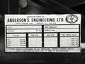 A 1995 Freightliner FL086 truck displaying a manufacturer information plate with specifications including weight, tire size, and pressure details.