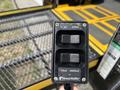 A control panel with two buttons labeled UP and DOWN as well as two buttons labeled FOLD and UNFOLD