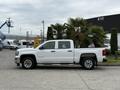 White 2016 GMC Sierra 1500 truck with chrome accents and large wheels parked beside greenery