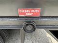 Close-up of a warning label on a 2008 Ford F-550 that reads DIESEL FUEL ONLY placed above a fuel inlet opening