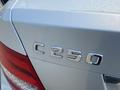 Close-up of the rear badge of a 2013 Mercedes-Benz C-Class showing the model designation C250