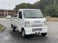 A white 2008 Suzuki Carry compact pickup truck with a flatbed and a simple front design parked in an outdoor setting