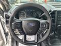 Steering wheel of a 2017 Ford F-150 featuring the Ford logo and various control buttons for audio and cruise settings